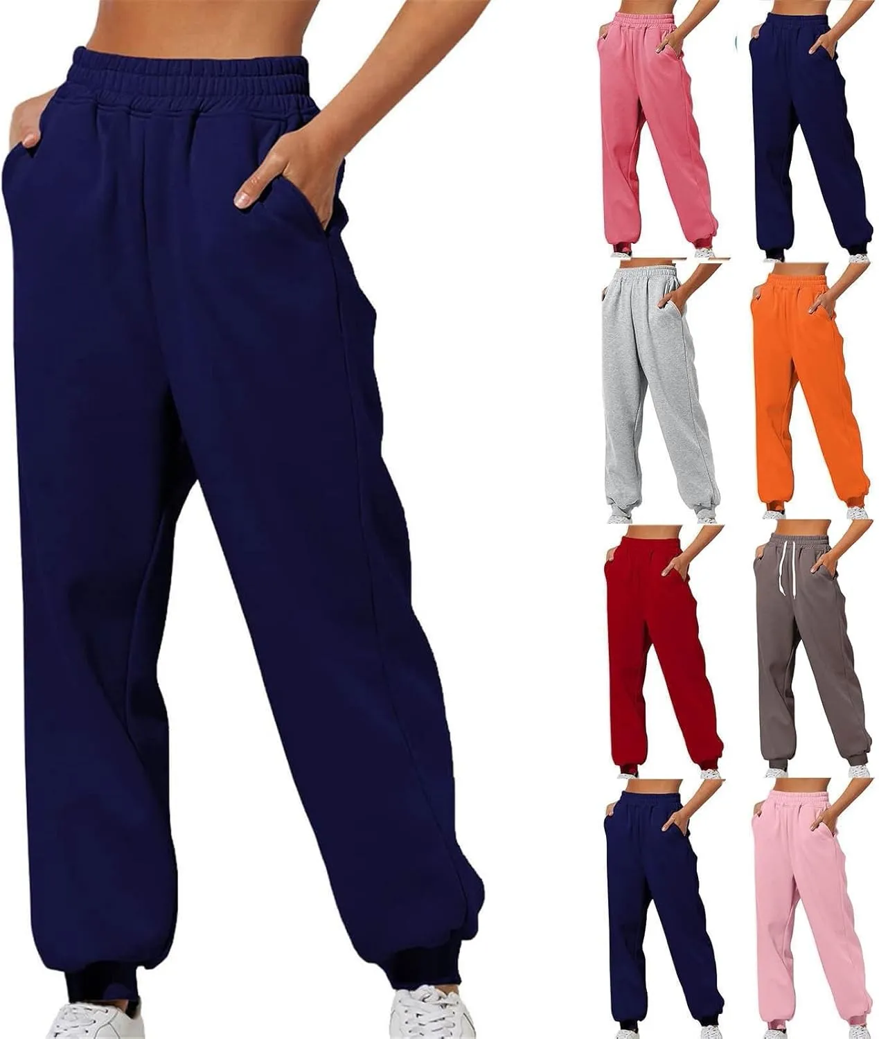 Sweatpants Women Baggy Solid Color Drawstring Womens Pants Fall 2024 Sweat Pants Straight Leg Trousers