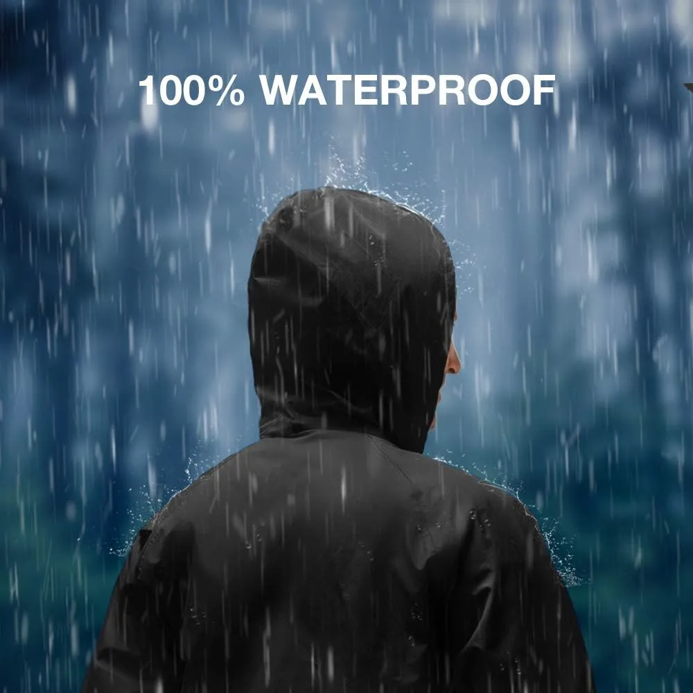 TIDEWE Rain Suit, Waterproof Breathable Lightweight 2 Pieces Rainwear