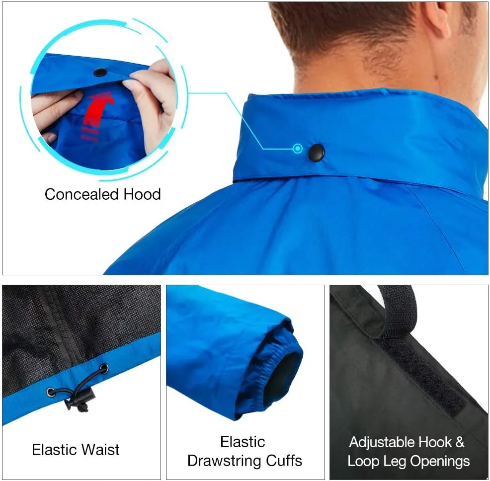 TIDEWE Rain Suit, Waterproof Breathable Lightweight 2 Pieces Rainwear