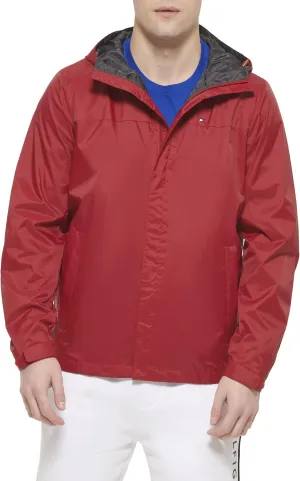 Tommy Hilfiger Men's Lightweight Breathable Waterproof Hooded Rain Jacket