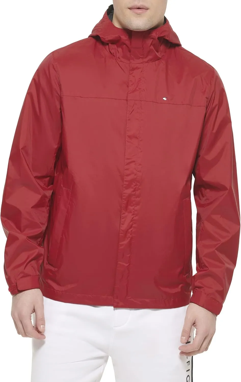 Tommy Hilfiger Men's Lightweight Breathable Waterproof Hooded Rain Jacket