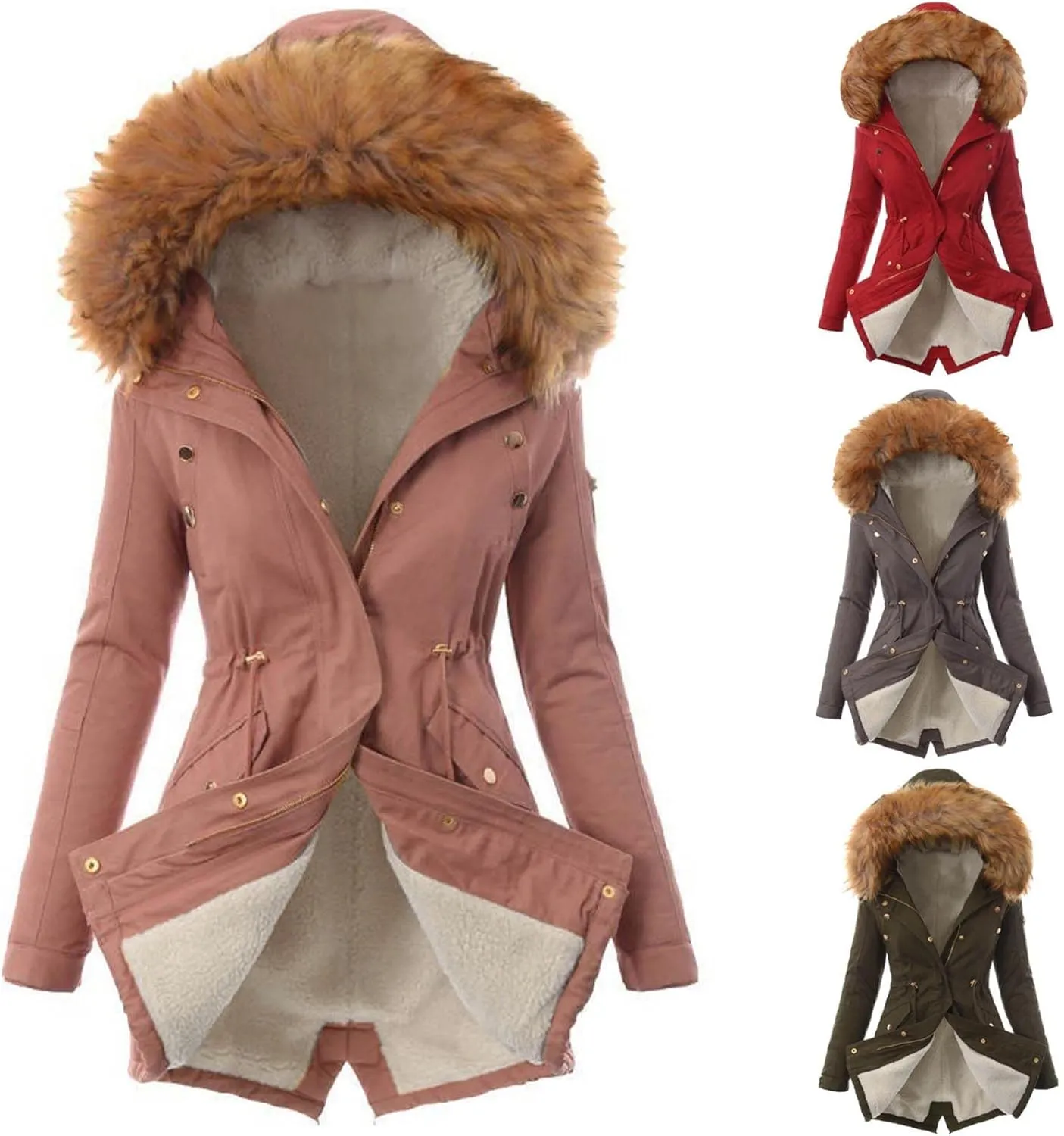 Top Winter Coat Womens Warm Sweater Hooded Jacket Slim Outwear Comfy Coats Long Cardigan Comfy Overwear
