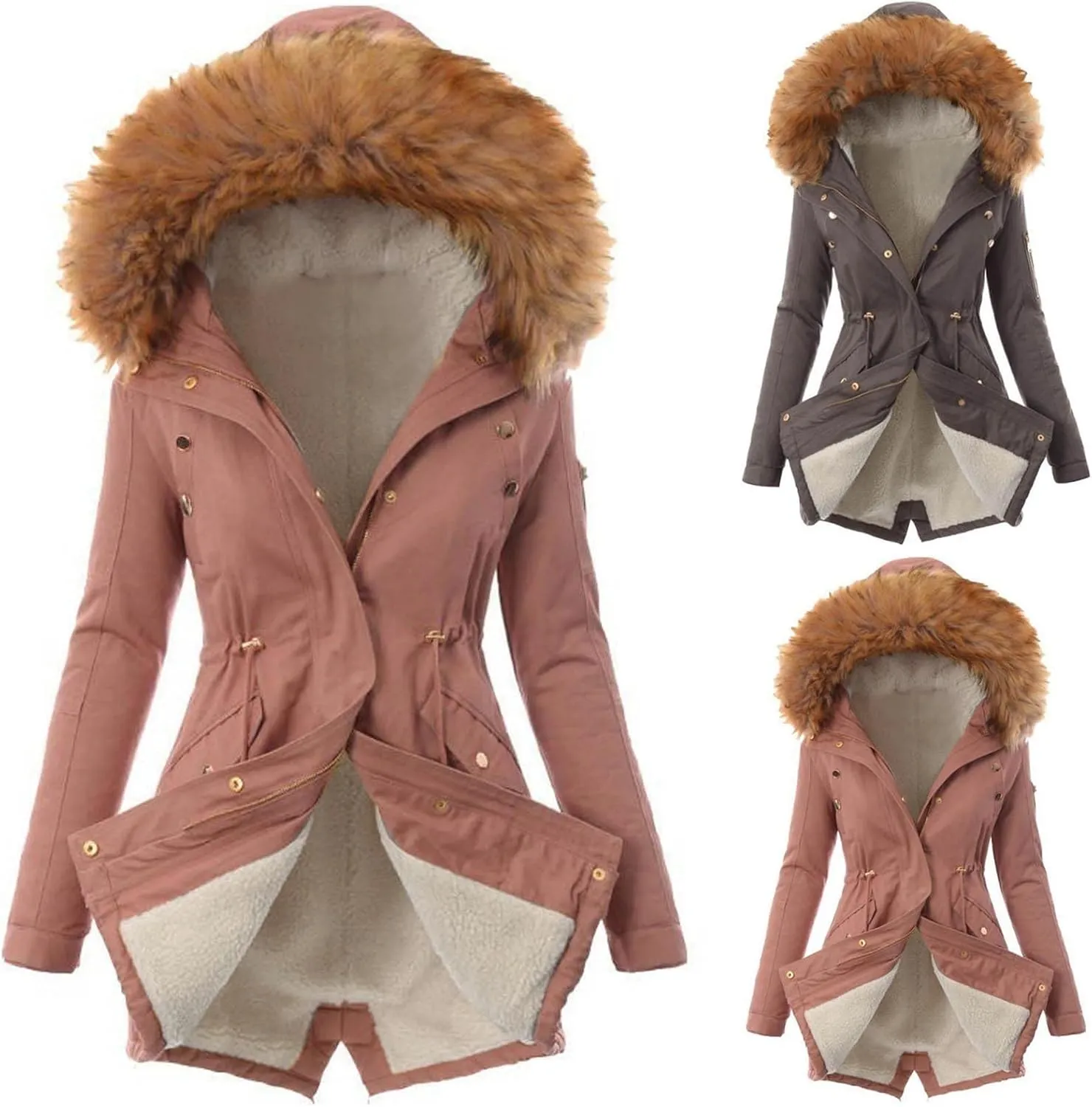 Top Winter Coat Womens Warm Sweater Hooded Jacket Slim Outwear Comfy Coats Long Cardigan Comfy Overwear