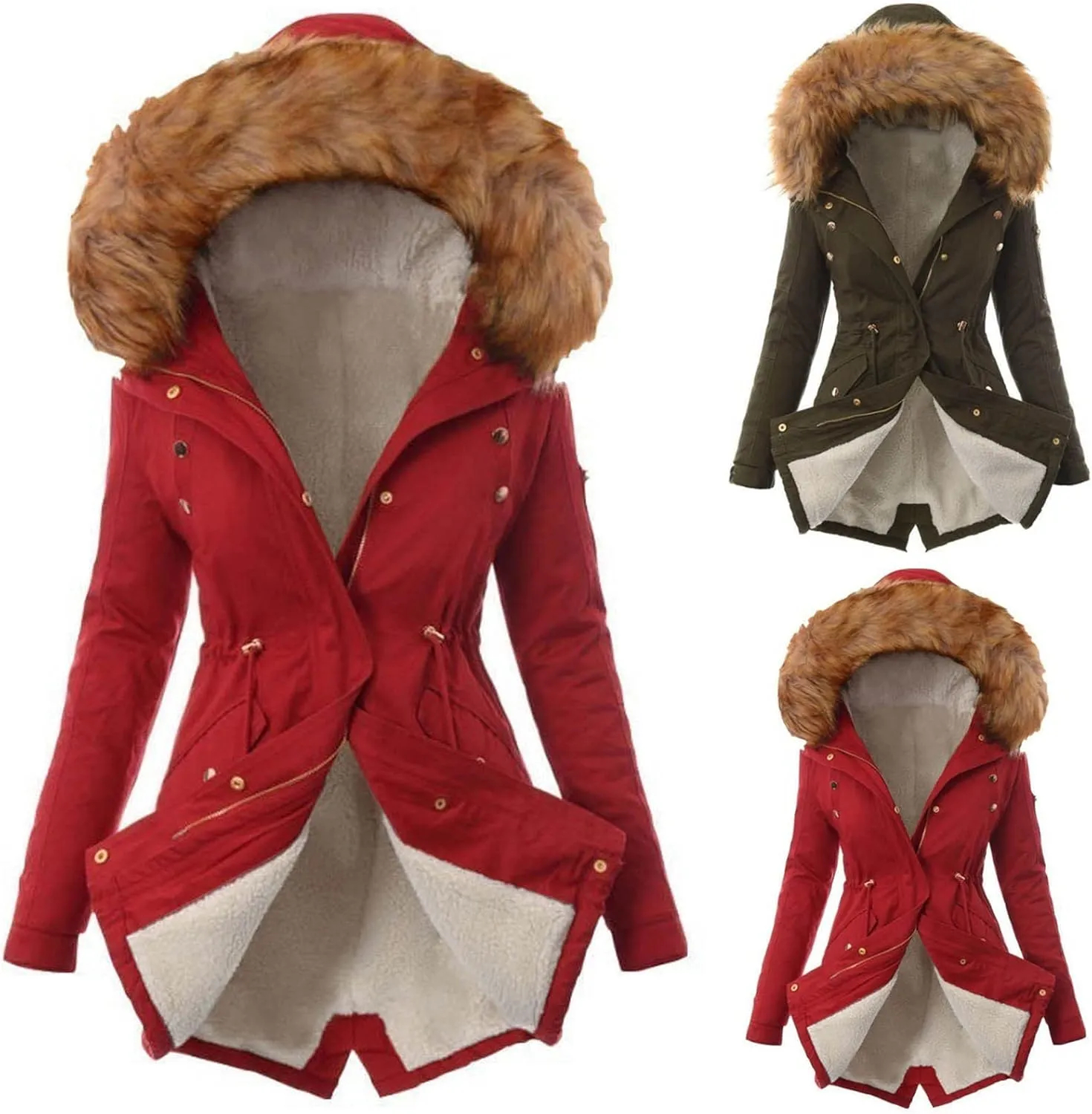 Top Winter Coat Womens Warm Sweater Hooded Jacket Slim Outwear Comfy Coats Long Cardigan Comfy Overwear