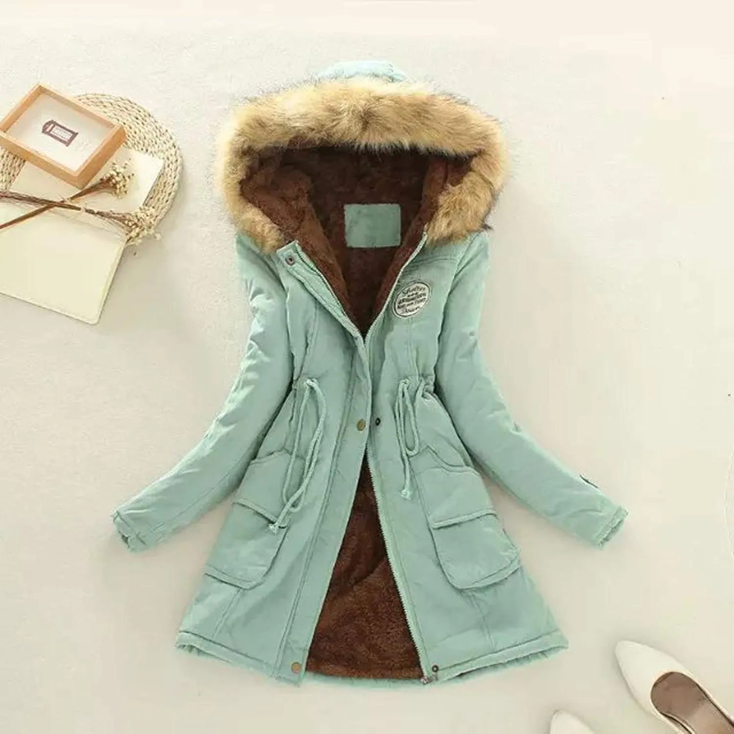 Top Winter Coat Womens Warm Sweater Hooded Jacket Slim Outwear Comfy Coats Long Cardigan Comfy Overwear