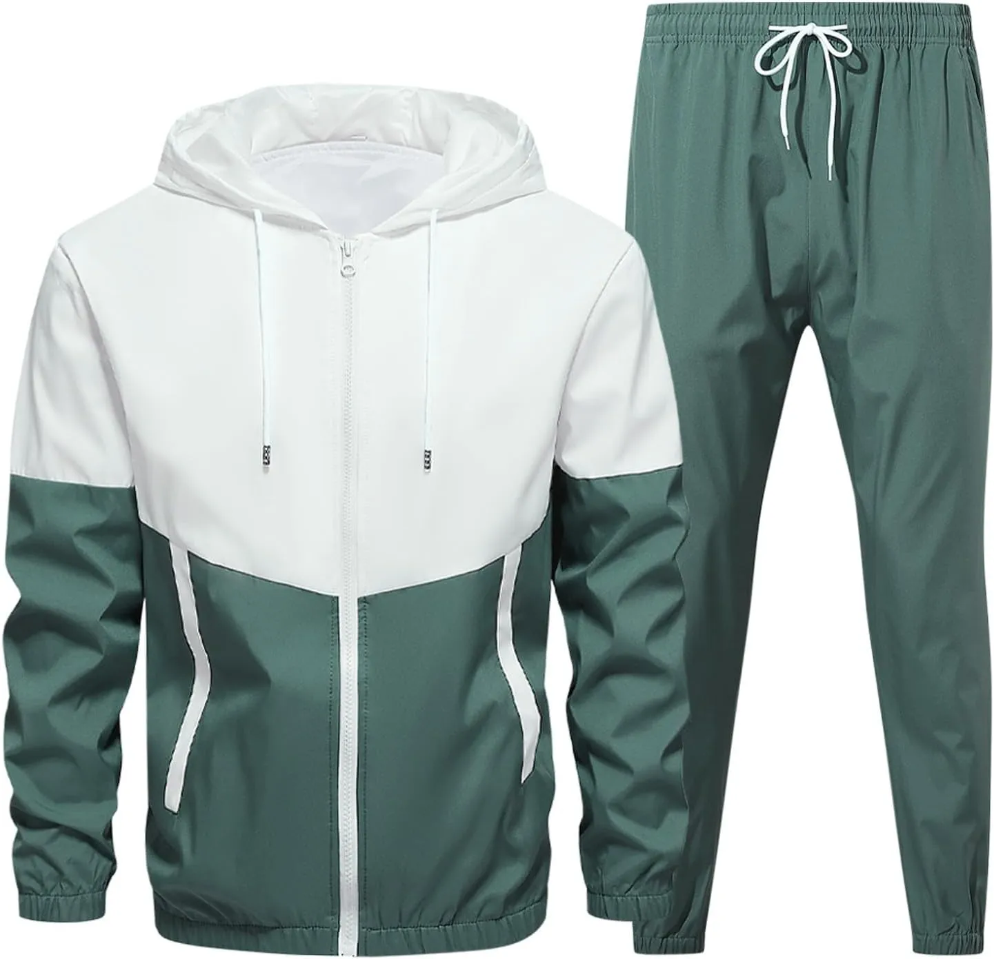 Tracksuit Men 2 Piece Set Full Zip Hoodie & Jogger Sweatpants Set Fashion Athletic Sweat Suits with Pockets
