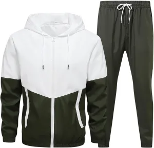Tracksuit Men 2 Piece Set Full Zip Hoodie & Jogger Sweatpants Set Fashion Athletic Sweat Suits with Pockets