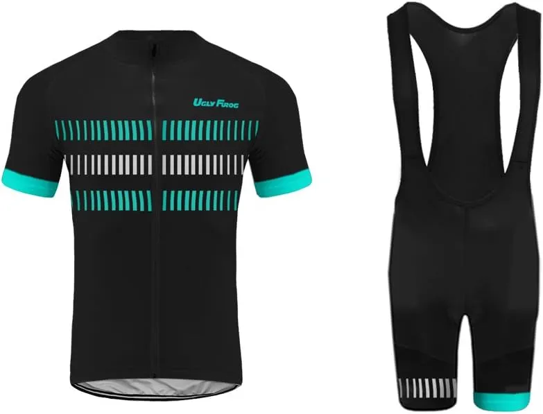 UGLY FROG Mens Breathable Cycling Jersey 3D Padded Breathable Quick Dry