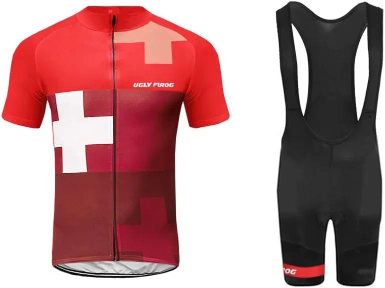 UGLY FROG Mens Breathable Cycling Jersey 3D Padded Breathable Quick Dry