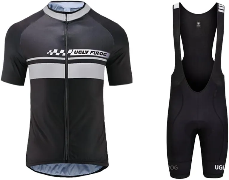 UGLY FROG Mens Breathable Cycling Jersey 3D Padded Breathable Quick Dry