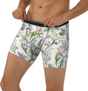 Wisteria Flower Mens Extended Underwear Length Boxer Briefs Comfort Breathable Underwear For Men