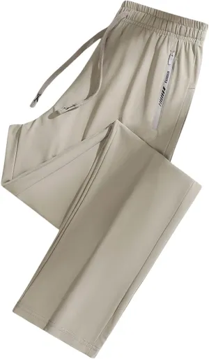 Womens Beeswan Pants Stretch Quick Drying High Waisted Ice Silk Trousers Drawstring Straight Leg Casual Athletic Pants