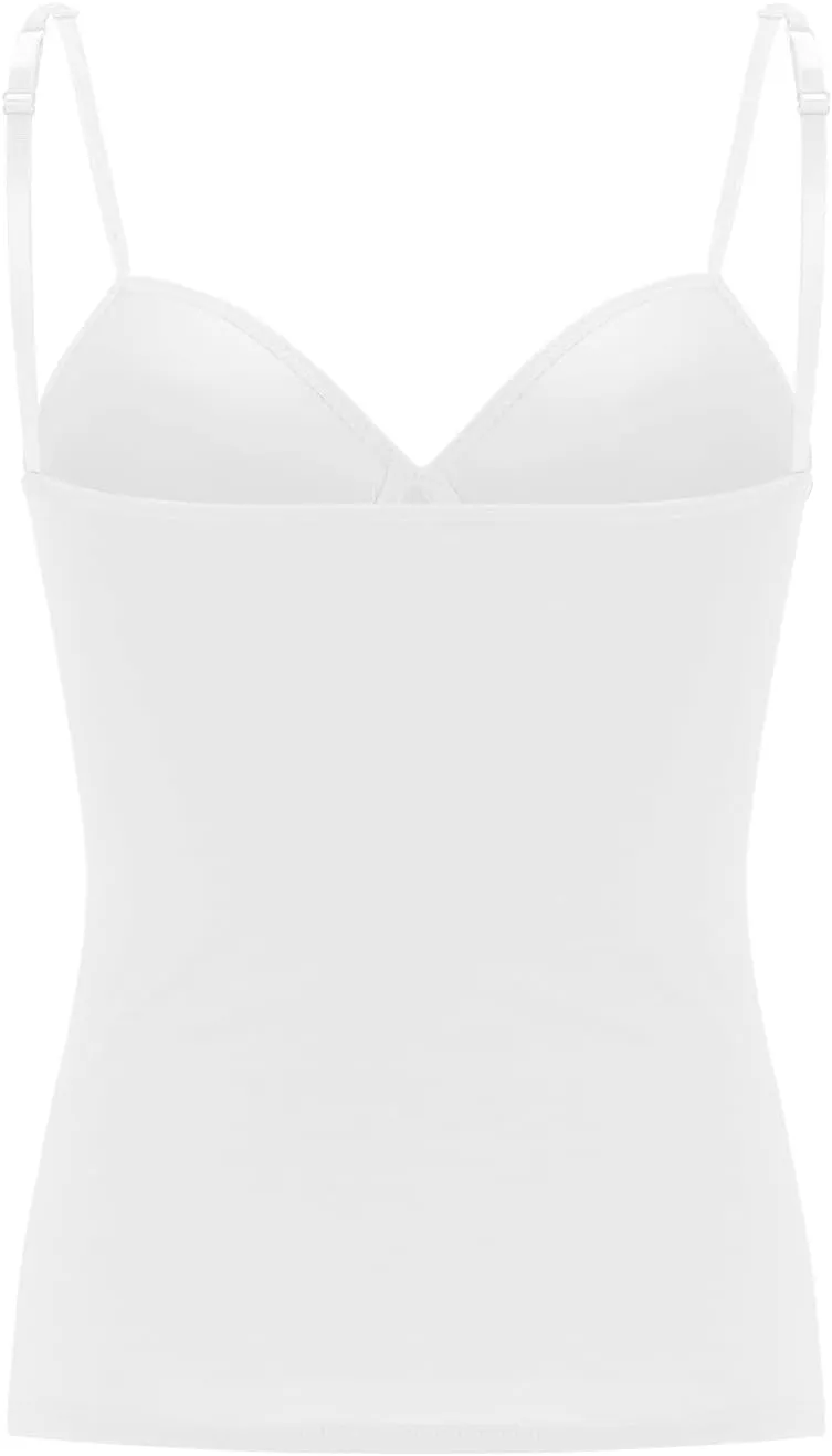 Women's Built-in Bra Tank Tops Adjustable Strap Wire-Free Camisole Padded Workout Yoga Daily Shelf Bra Undershirts