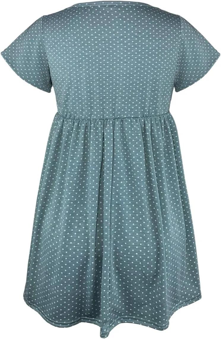 Womens Flattering Maternity Tops Comfy Short Sleeve Pleated Pregnancy Shirt
