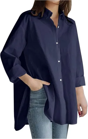 Women's Linen Shirts 2024 Linen Short Sleeved Shirt White Shirt Women Shirts for Women White Dress Shirt Shirts for