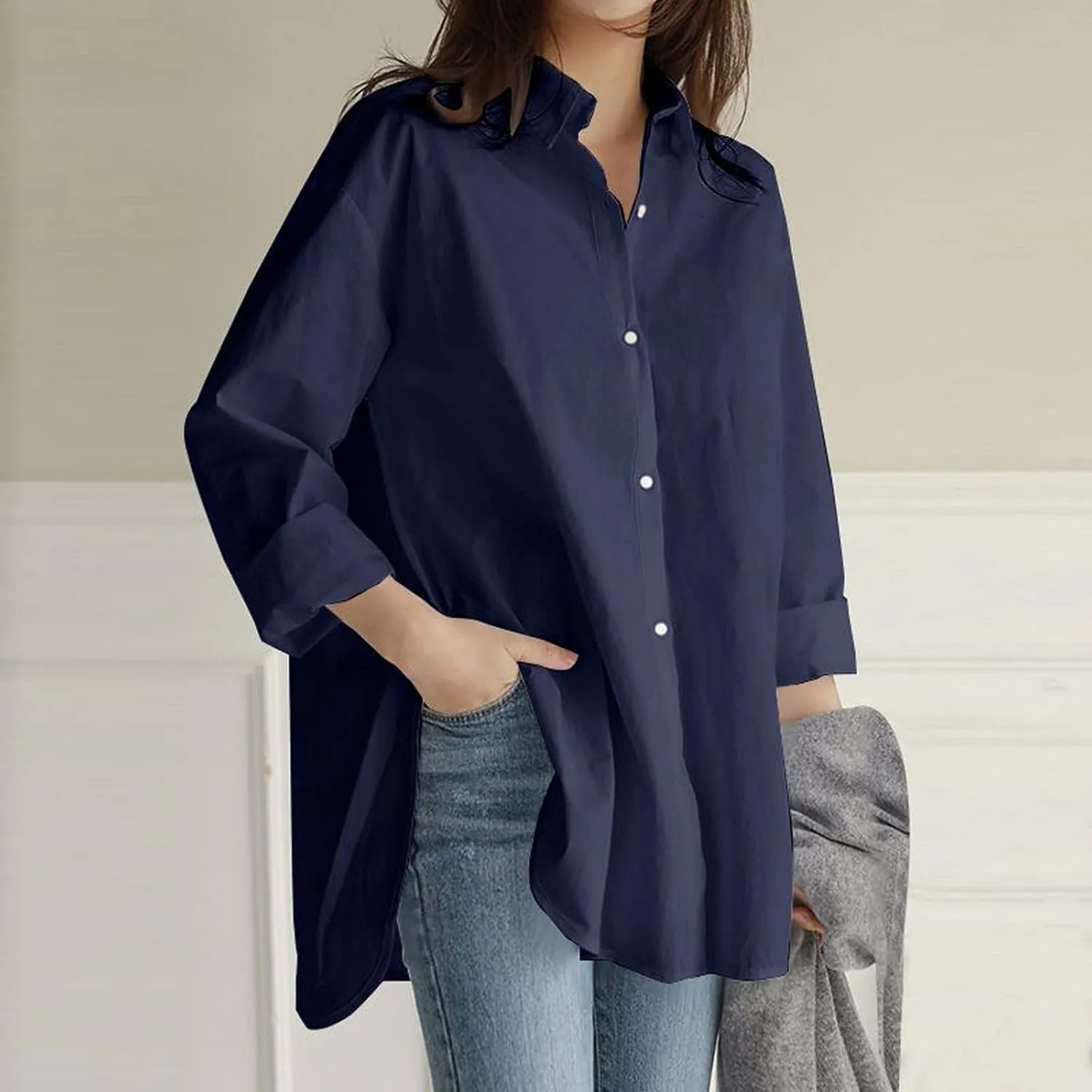 Women's Linen Shirts 2024 Linen Short Sleeved Shirt White Shirt Women Shirts for Women White Dress Shirt Shirts for