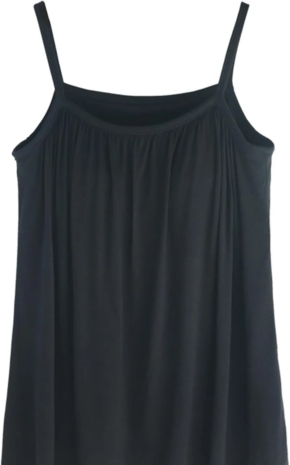 Women's Plus Size Tank Tops with Built in Bras Front Pleated U Neck Comfy Soft Laryered Shirts Comfy Undershirt