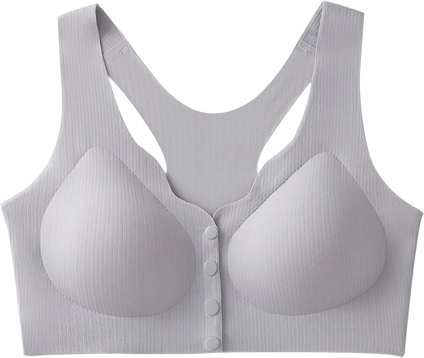 Women's Racerback Sports Bras Comfort Ice Silk Seamless Front Closure Gathered Bra Wireless Push Up Yoga Sports Bras