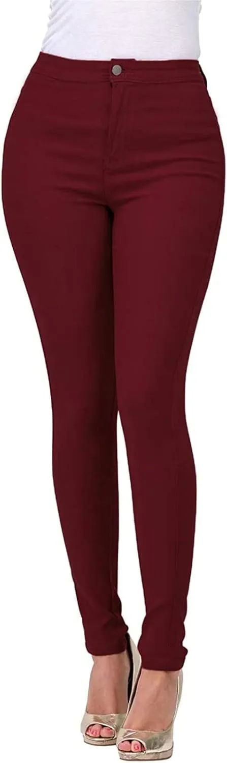 Womens Stretch Jeggings with Pockets Ripped High Waisted Classic Butt Lifting Yoga Leggings Fitted Denim Ankle Jeans