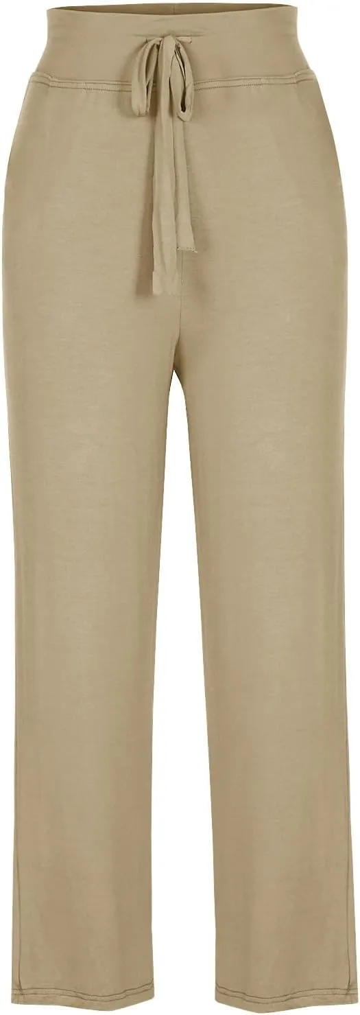 Workout Pants Plus Size Women Straight Leg Yoga Pants Stretchy Trousers High Waisted Casual Pants Fitted Soft Pants