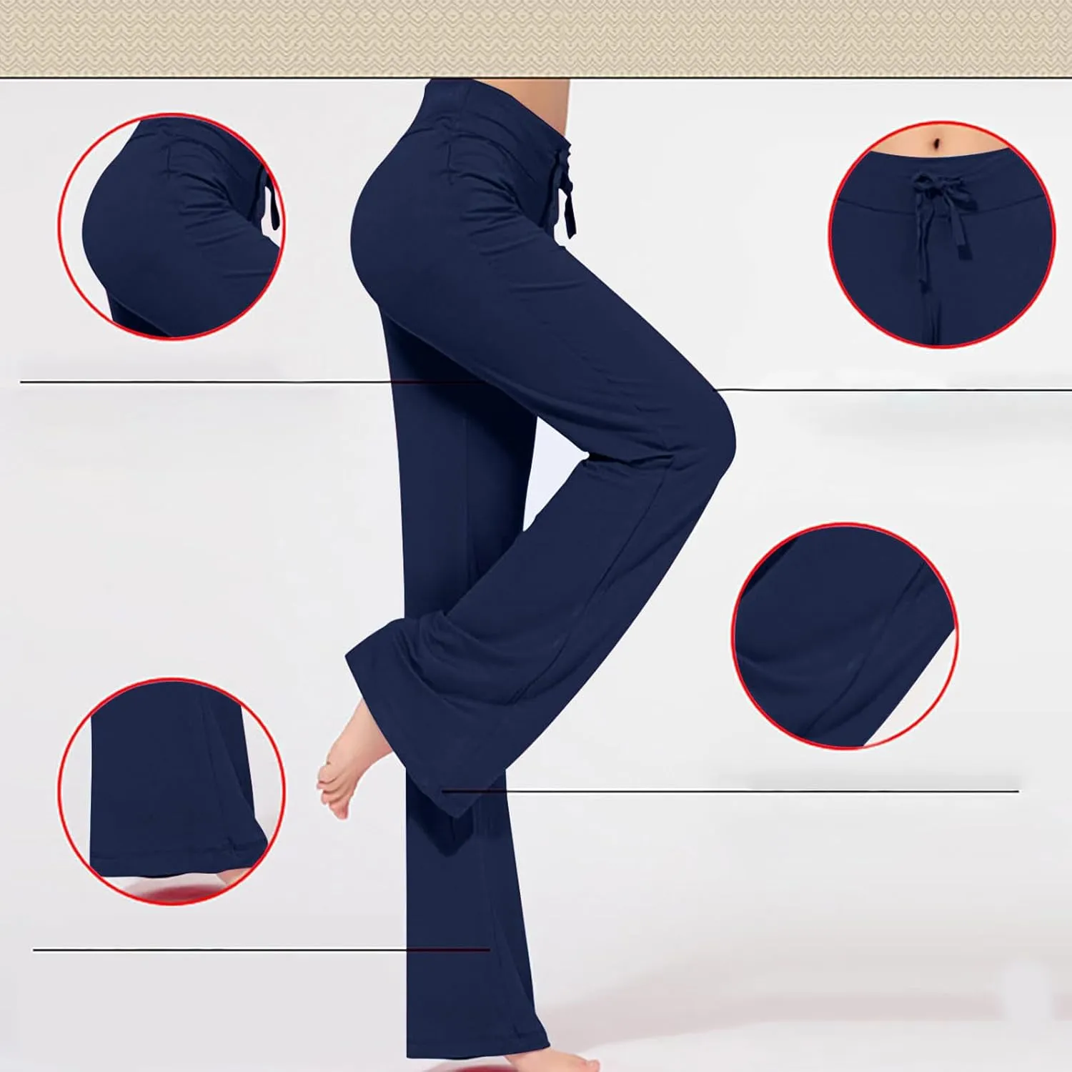 Workout Pants Plus Size Women Straight Leg Yoga Pants Stretchy Trousers High Waisted Casual Pants Fitted Soft Pants