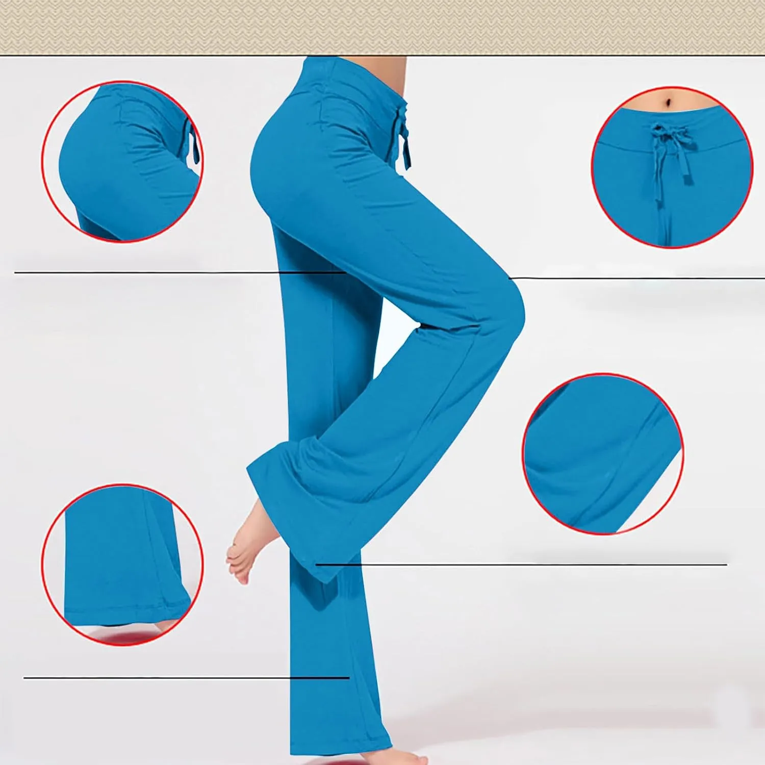 Workout Pants Plus Size Women Straight Leg Yoga Pants Stretchy Trousers High Waisted Casual Pants Fitted Soft Pants