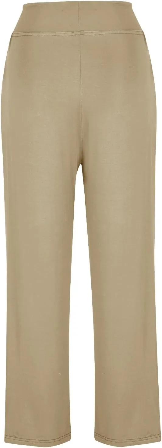 Workout Pants Plus Size Women Straight Leg Yoga Pants Stretchy Trousers High Waisted Casual Pants Fitted Soft Pants