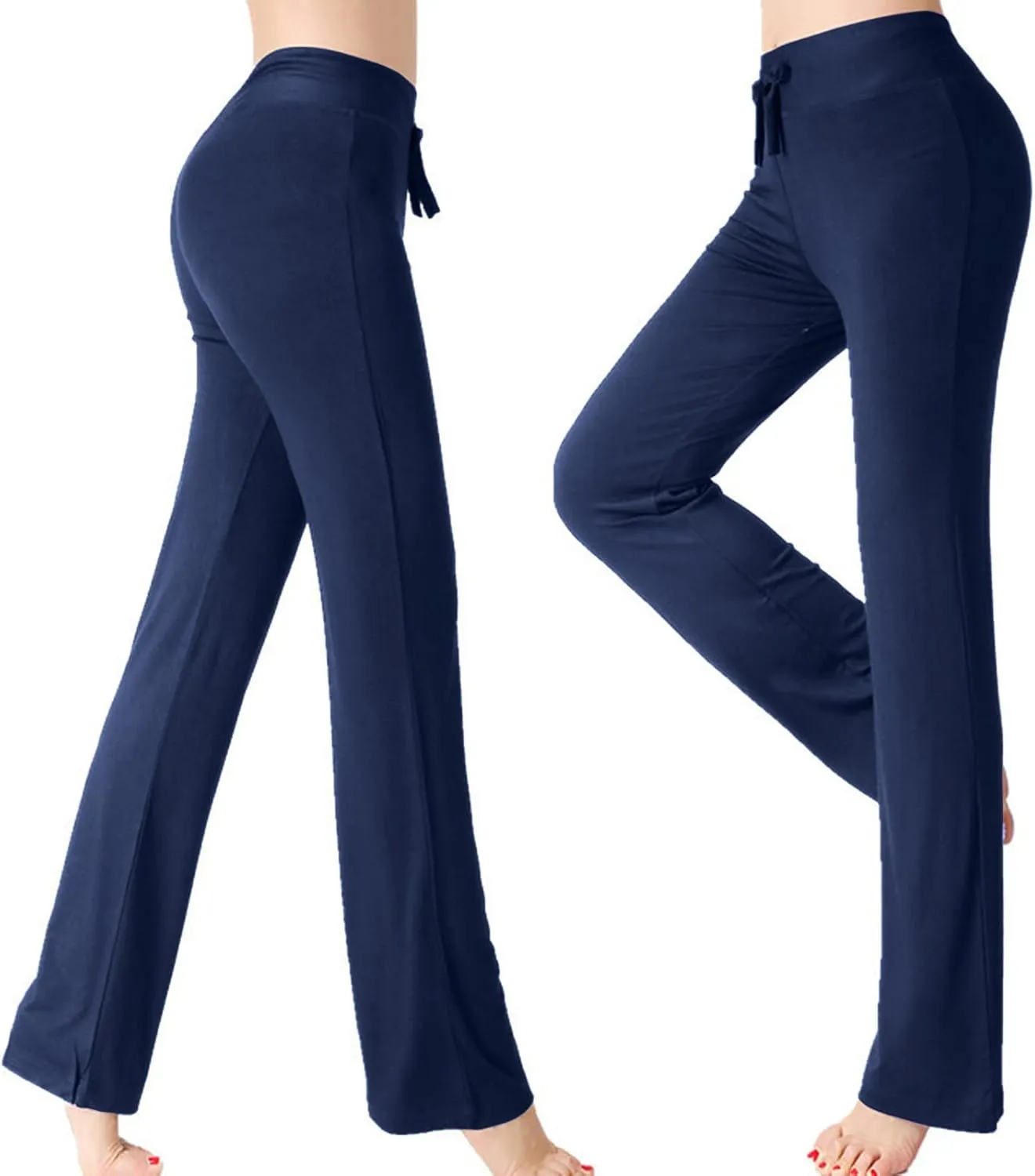 Workout Pants Plus Size Women Straight Leg Yoga Pants Stretchy Trousers High Waisted Casual Pants Fitted Soft Pants