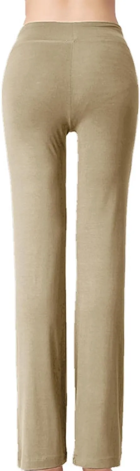 Workout Pants Plus Size Women Straight Leg Yoga Pants Stretchy Trousers High Waisted Casual Pants Fitted Soft Pants