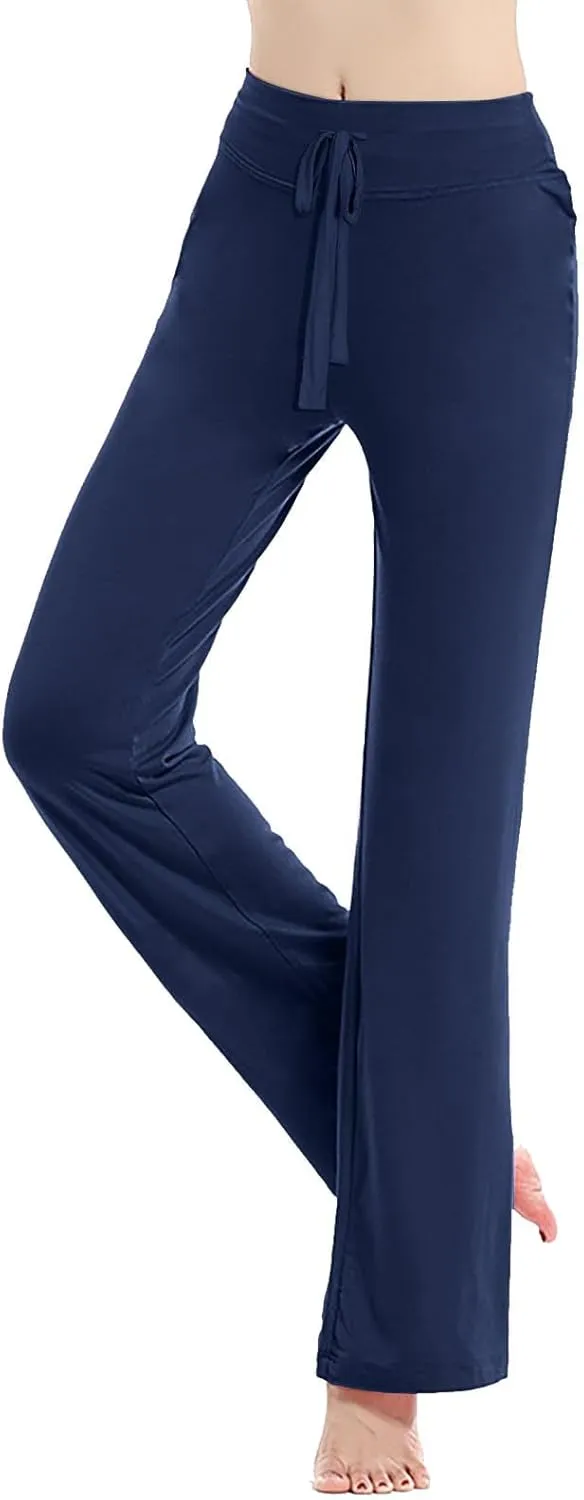 Workout Pants Plus Size Women Straight Leg Yoga Pants Stretchy Trousers High Waisted Casual Pants Fitted Soft Pants