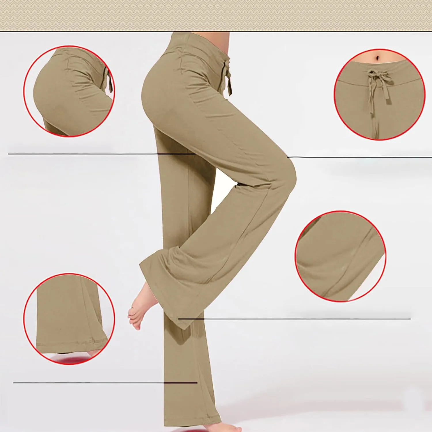 Workout Pants Plus Size Women Straight Leg Yoga Pants Stretchy Trousers High Waisted Casual Pants Fitted Soft Pants