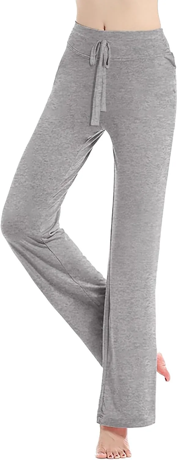 Workout Pants Plus Size Women Straight Leg Yoga Pants Stretchy Trousers High Waisted Casual Pants Fitted Soft Pants