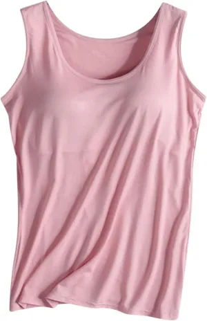 Workout Tank Tops for Women with Built in Bra U Neck Basic Camisole Comfort Summer Active Underwear Crop Tops Padded