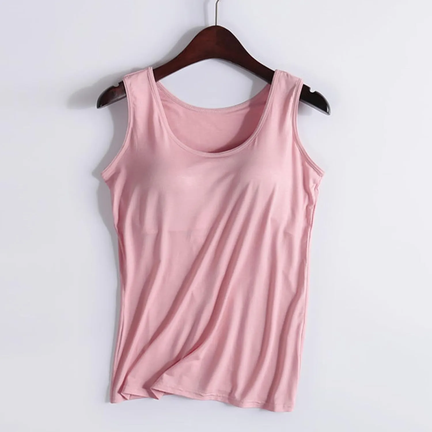 Workout Tank Tops for Women with Built in Bra U Neck Basic Camisole Comfort Summer Active Underwear Crop Tops Padded