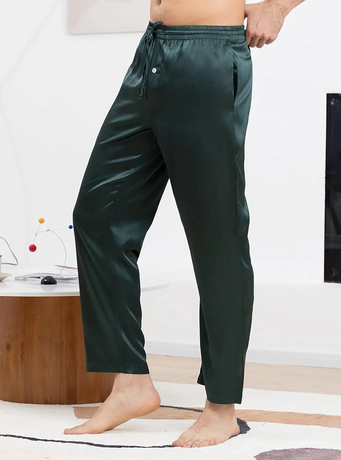 YIMANIE Men's Silk Pajama Pant Comfy Soft Lounge Sleep Pants