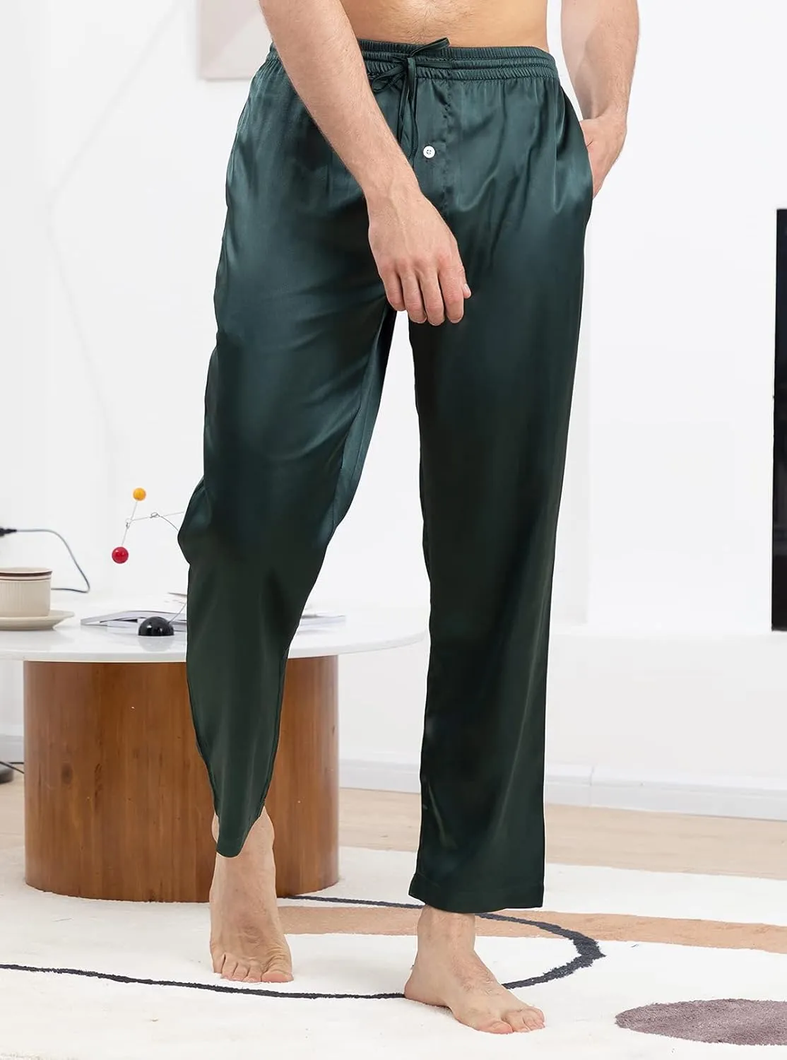 YIMANIE Men's Silk Pajama Pant Comfy Soft Lounge Sleep Pants