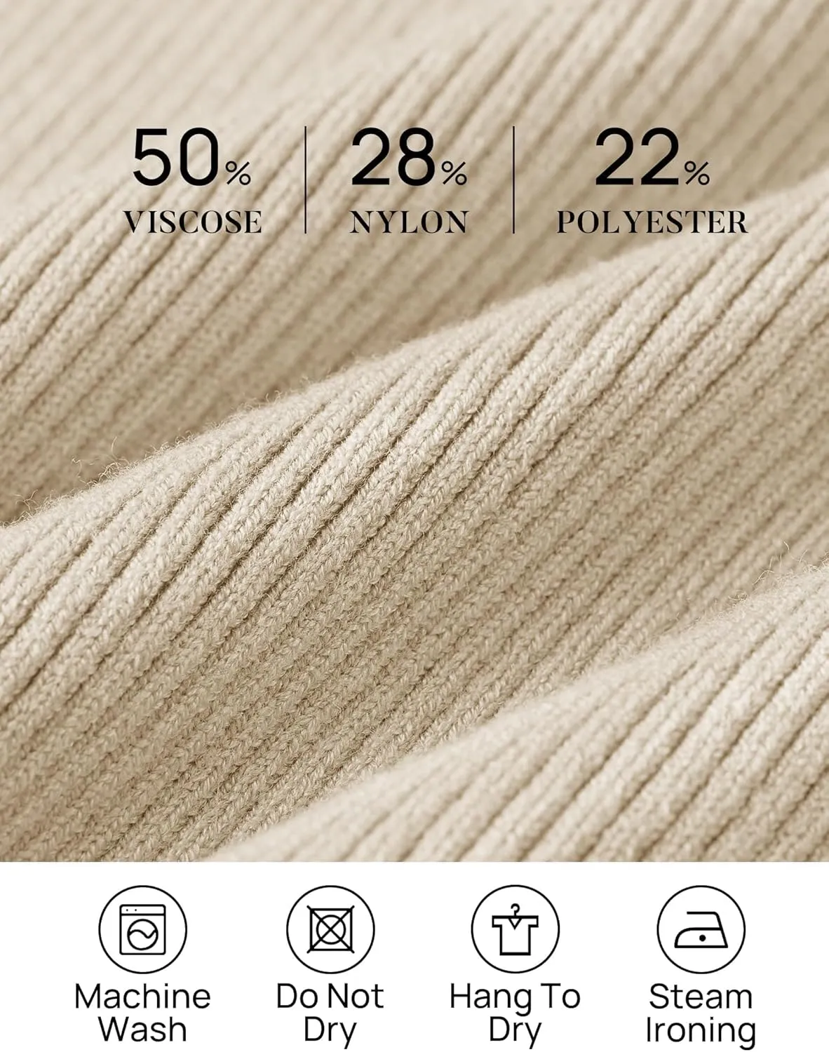 ZESICA Women's Turtleneck Long Sleeve Shirts Spring Basic Tops Slim Fitted Ribbed Knit Sweater