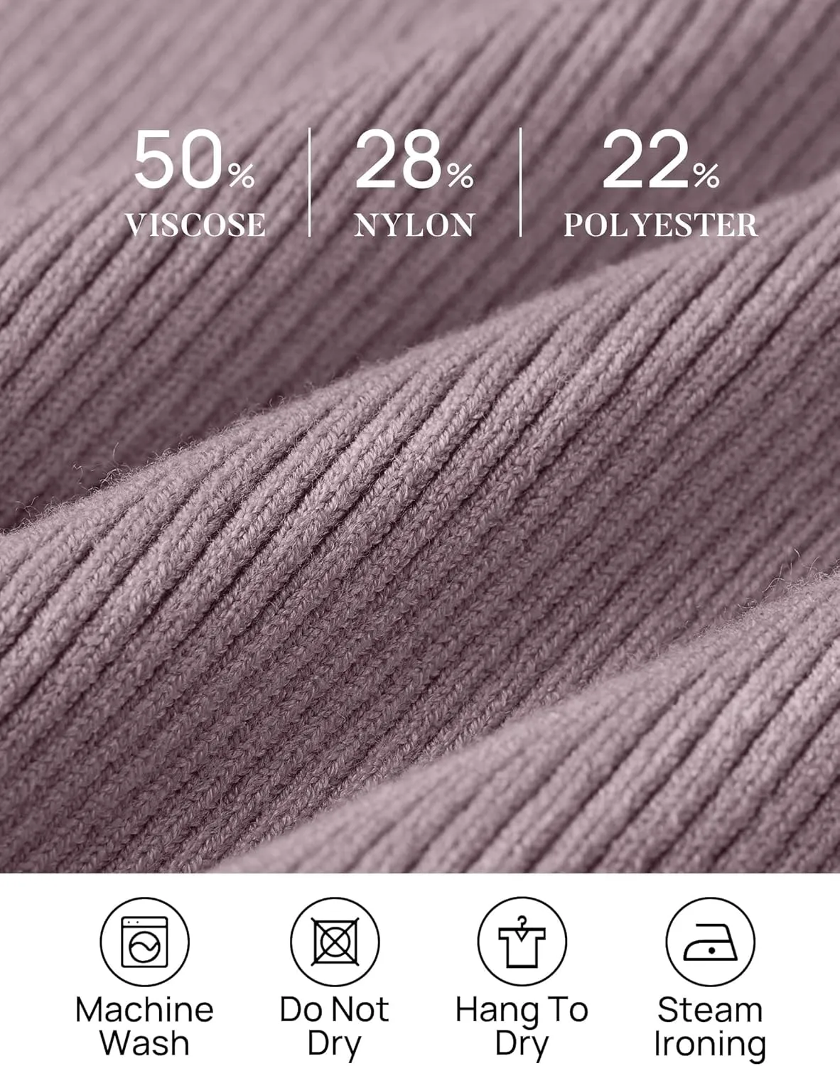 ZESICA Women's Turtleneck Long Sleeve Shirts Spring Basic Tops Slim Fitted Ribbed Knit Sweater